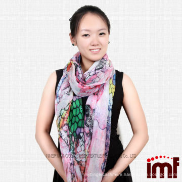 New Arrival Colorful Fish Scale Patterned Modal Cashmere Scarf Wrap Girls from China